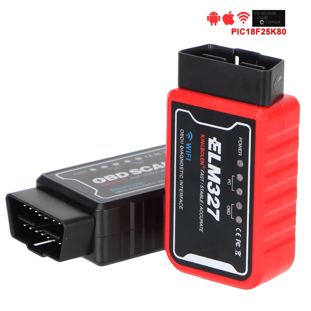 OBDII 진단 도구 칩, 안드로이드 및 IOS ELM 327 V 1.5 ICAR2 OBDSCAN ELM327 와이파이 블루투스 V1.5 PIC18F25K80
