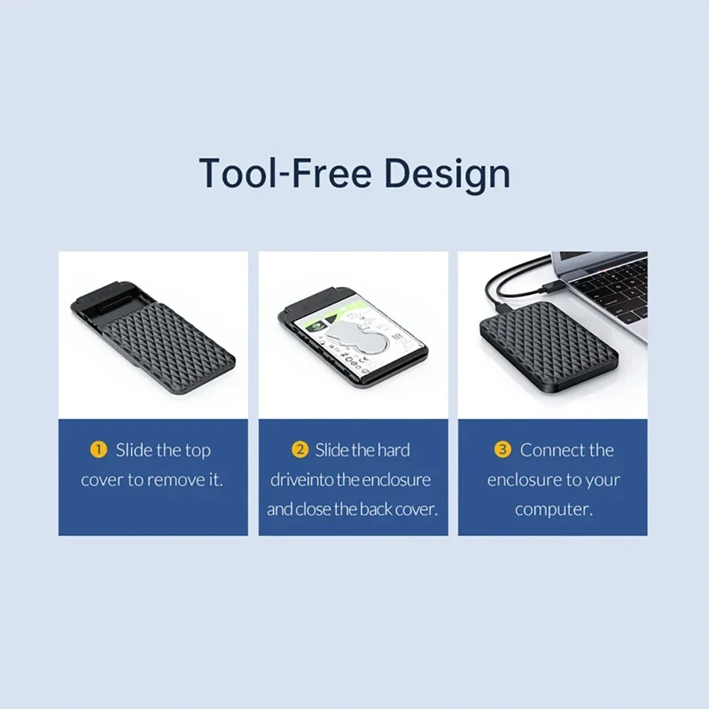 ORICO 2.5 inch HDD Case 5Gbps External Hard Drive Case SATA to USB 3.0 HDD Enclosure Box for 2.5'' SATA SSD Support UAS