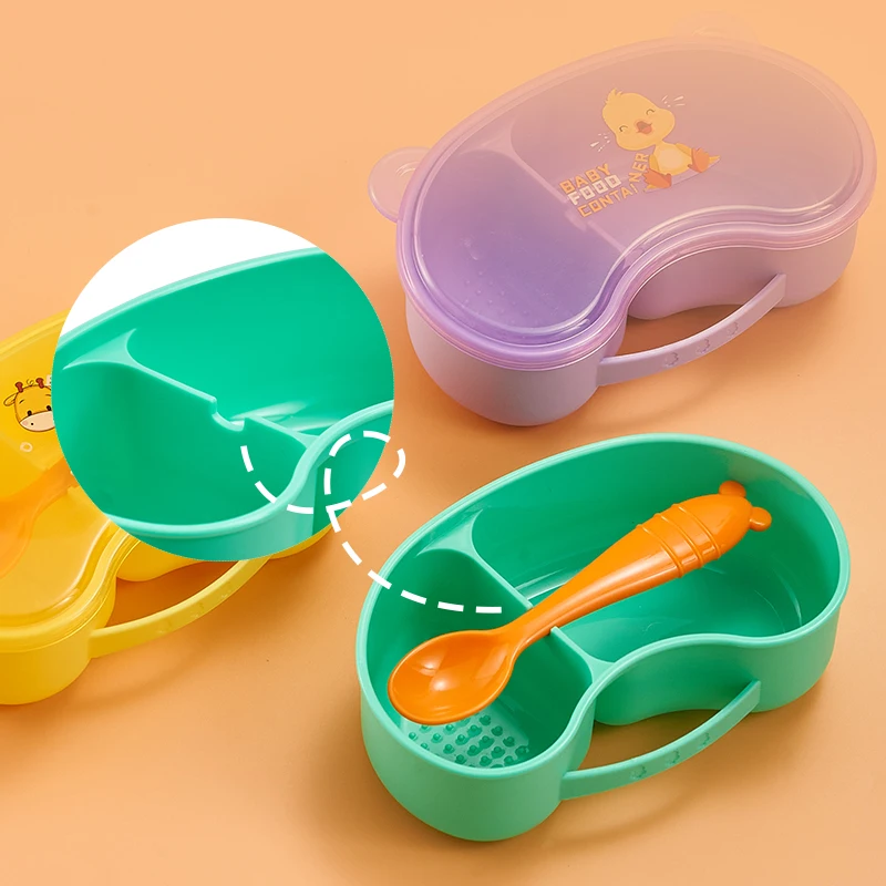 Portable and Grindable Baby's Complementary Food Bowl set,Separate Hot and Cold Food, Perfect for School, Picnics, and Trips 2