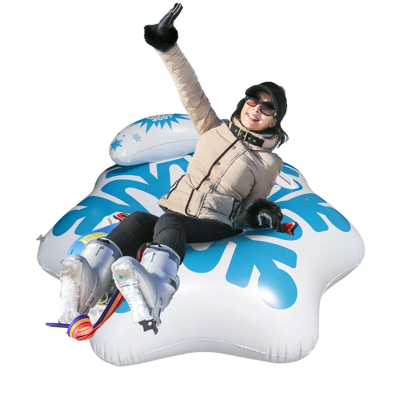 Snow Ski Pvc Inflatable Ski Ring Pool Swimming Float Row Double Equipment Thickened Inflatable Tires Equipment