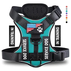 Reflective Adjustable Dog Vest Harness with Soft Oxford Fabric and Customizable Patches - S (Green)