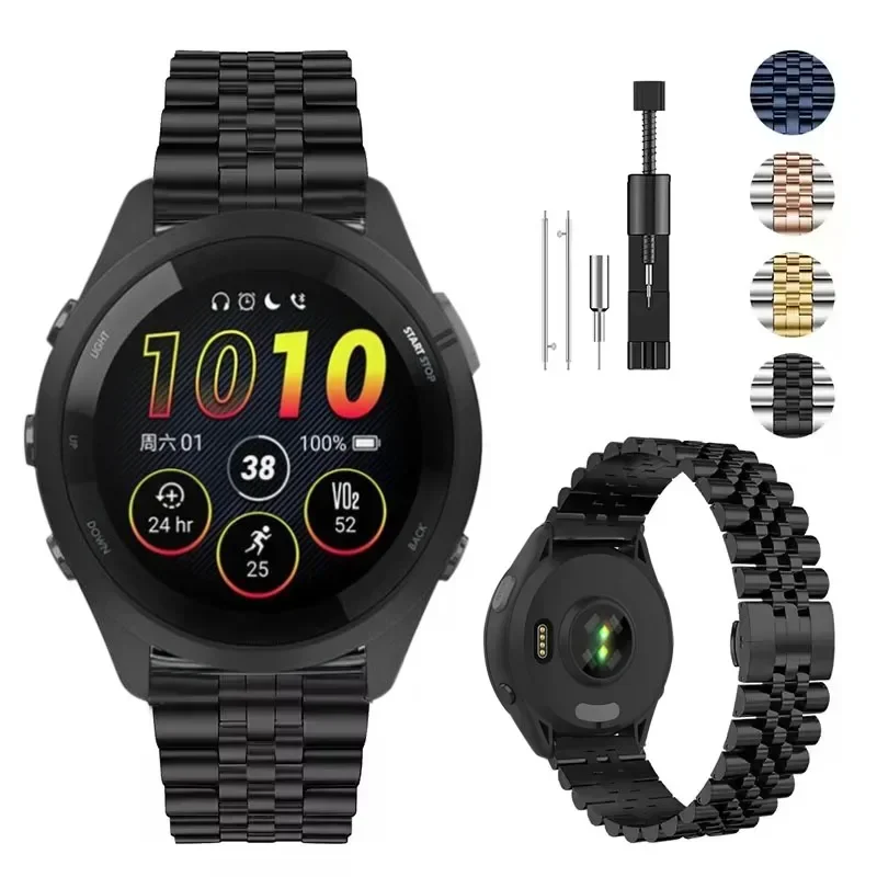 حزام معدني لـ Garmin Venu 2/3/Vivoactive 4 حزام مع...