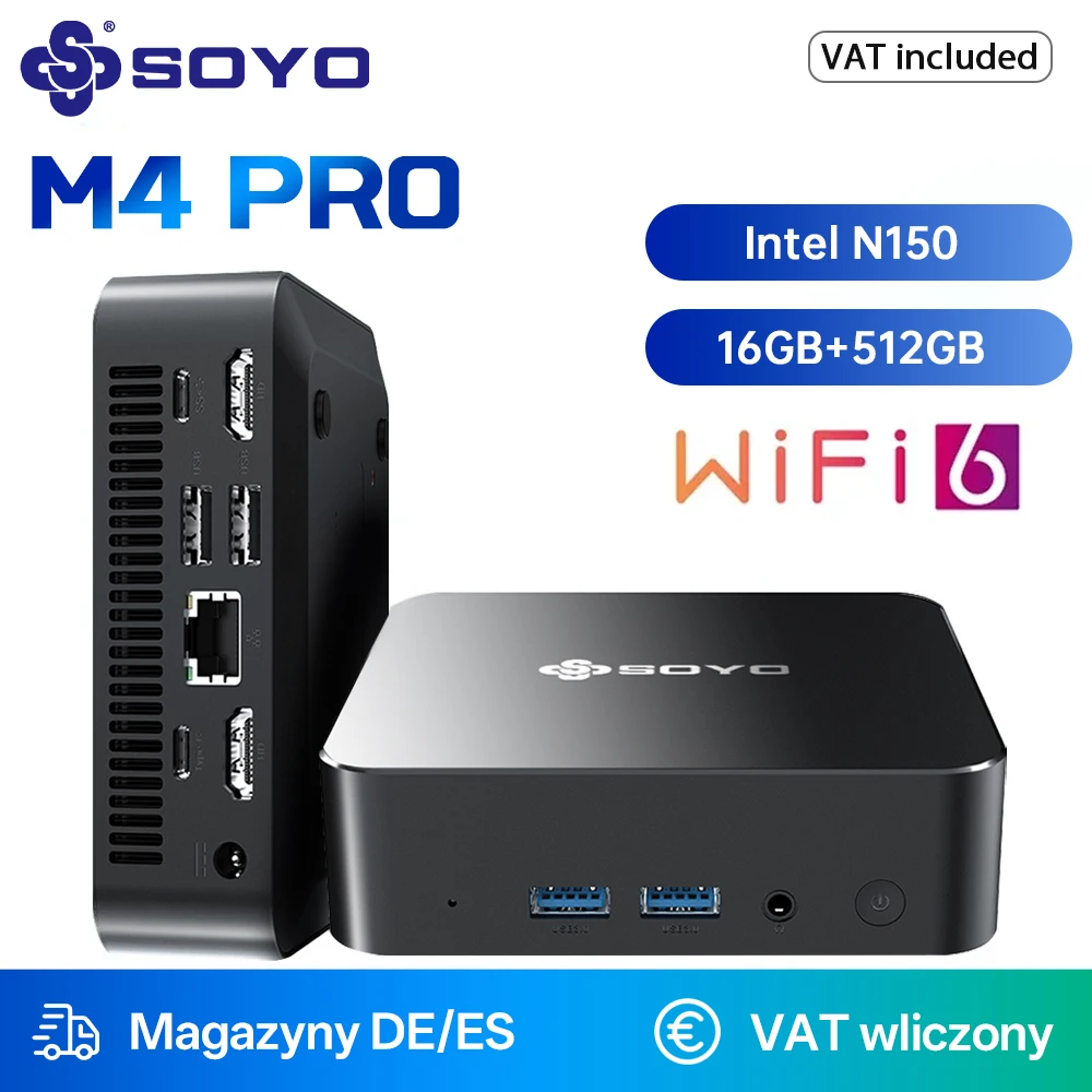 【新品】SOYO M4 Pro ミニPC 16GB+512GB WiFi6 SOYO M4 Pro Mini PC Intel N150 16GB+512GB