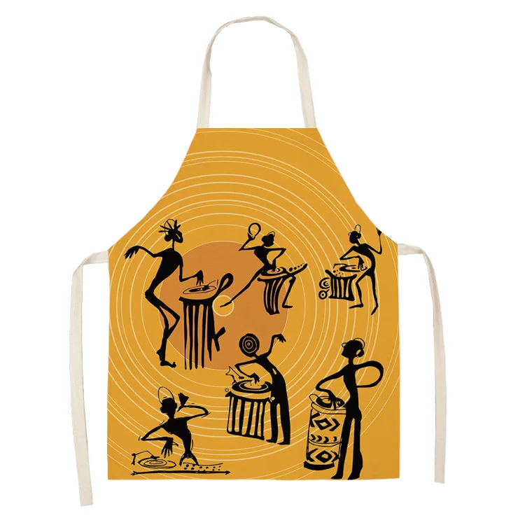 African Style Kitchen Aprons For Women Cotton Linen Pinafore Bibs Household Cleaning Home Cooking Apron Cooking Accessories