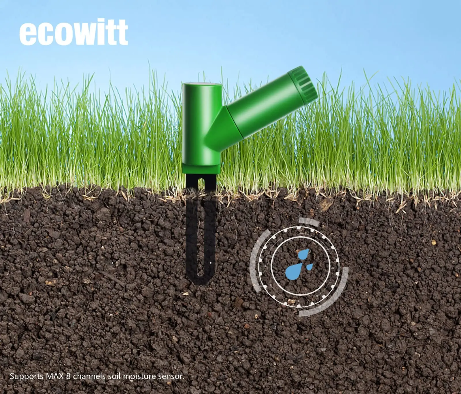 ECOWITT WH51 토양 수분 계량기, 토양 테스터, 8 채널 정원 식물 물 모니터 테스터, 센서 전용, 단독 사용 불가