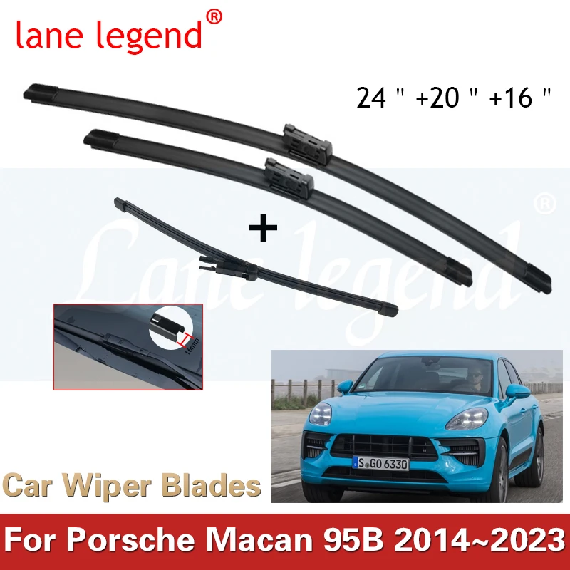 Für Porsche Macan 95B 2014 ~ 2023 Vorne Hinten Wischer Klingen Fenster Windschutzscheibe Windschutz Pinsel Cutter Reinigung Scheiben Zubehör – Detail 3