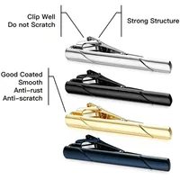 Pince à cravate pour vêtements pour hommes, pince à cravate légère de luxe en acier inoxydable, sergé brillant, haut de gamme 3