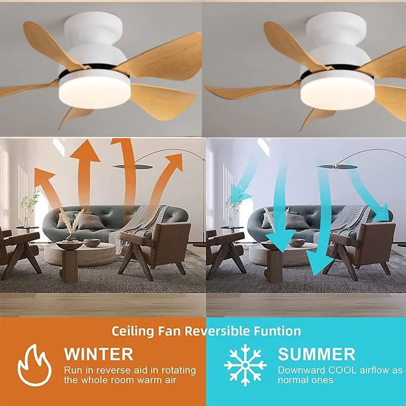 Modern Black White Low Floor DC Motor 32W Ceiling Fans With Remote - Main Image