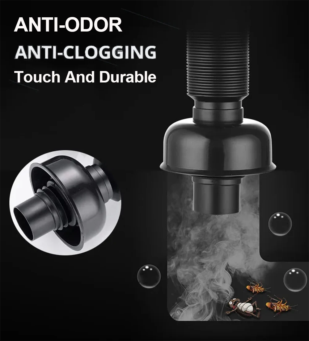 Kitchen Sink Drain Pipe Flexible Stretchable Deodorant Sewer Drainage Water Hose Bathroom Washbasin Anti Blockage Accessories 2
