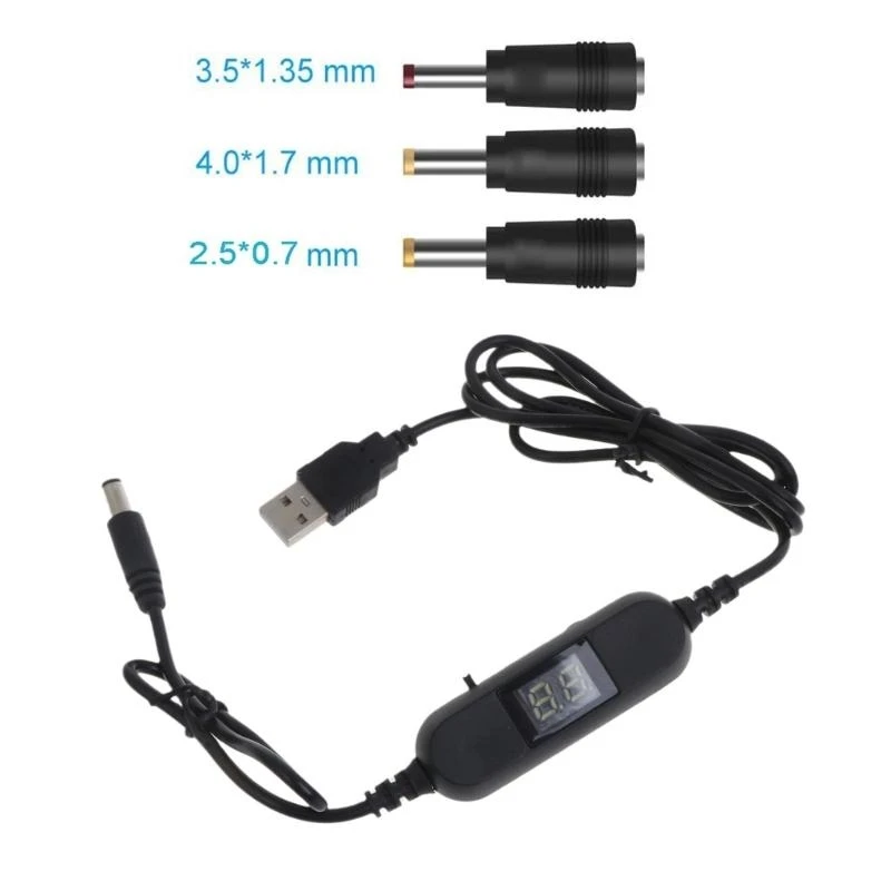 USB Charging Cable Y1AE 5V to 1.5V-12V 5.5x2.1mm Step Up Boost Converters voltages Power Supply for Toy Games LED Lamp