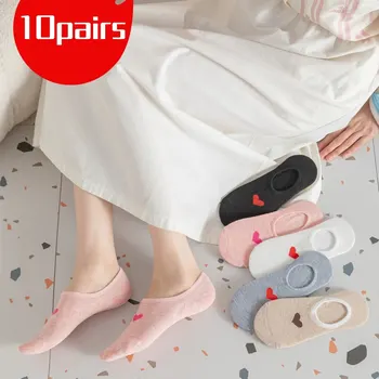 러브 실리콘 미끄럼 방지 보이지 않는 양말 10 쌍 상품 이미지