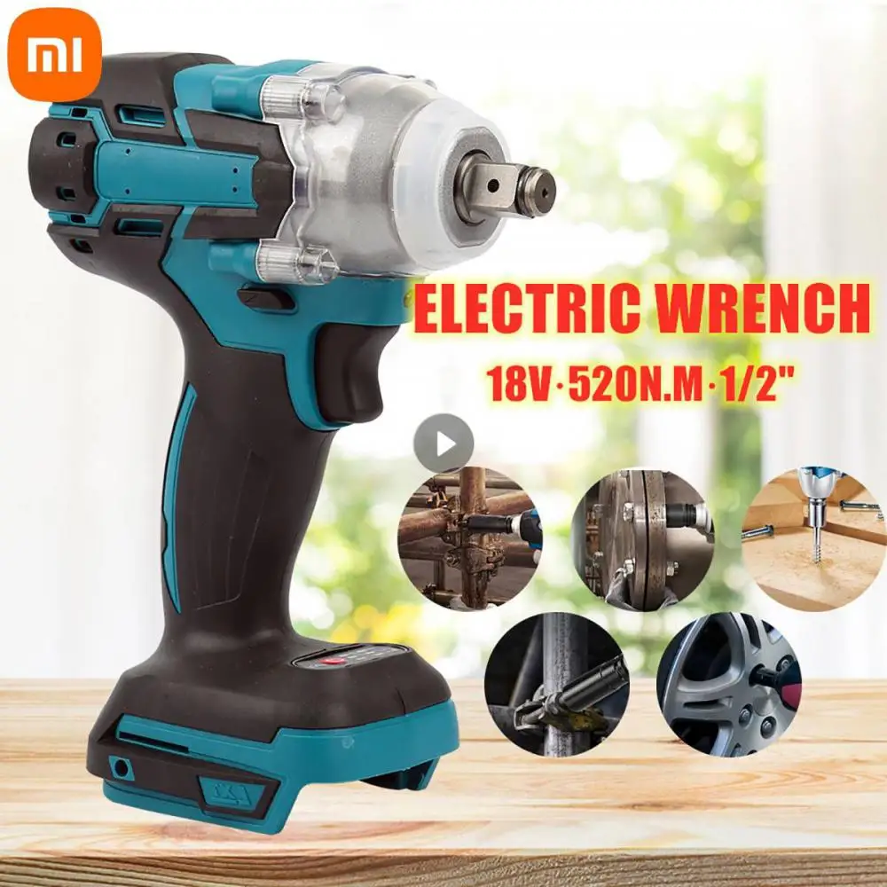 

Xiaomi 18V Brushless Electric Impact Wrench Hand Drill Installation 1/2 Socket Wrench 520Nm For Makita Battery Wrench Power Tool