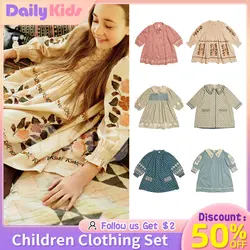 Daily Kids APO Kid Girl Dress Winter apo Brand Embroidery  Blouse Clothes INS Children's Clothing Girls Dresses Casual Dresses N