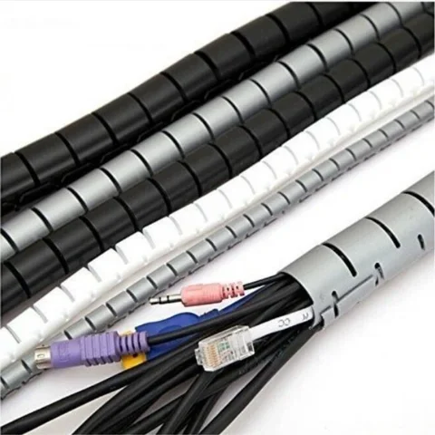 

8/10/28mm Flexible Spiral Tube Cable Organizer Wire Wrap Cord Protector Storage Pipe Cable Winder Home Desk Office Organization