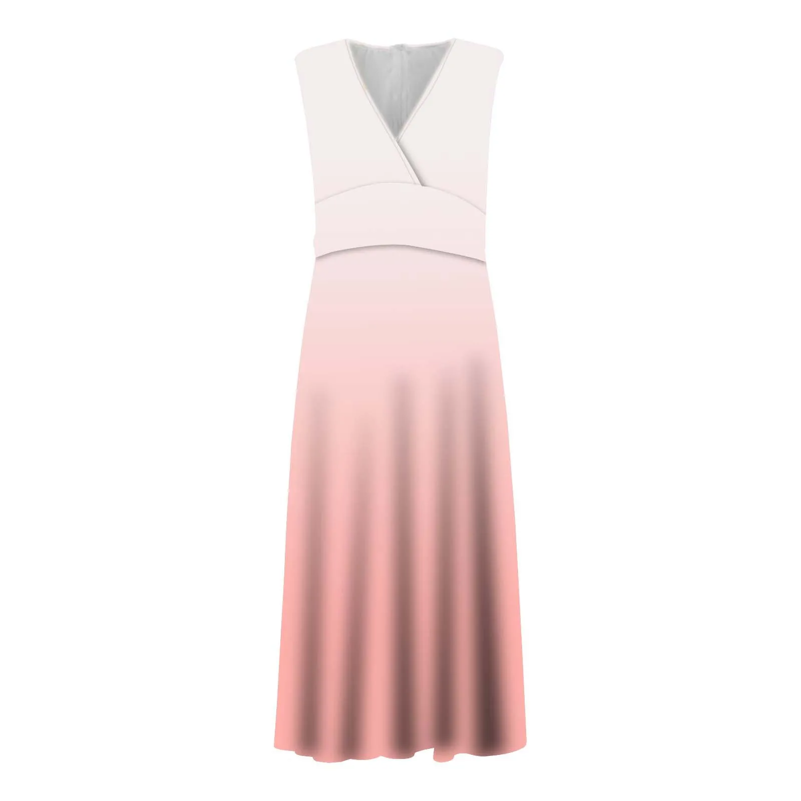 

Women's Gradient Printed V Neck Waist Sleeveless A Line Loose Holiday Style Beach Dress Wine Dress for Women