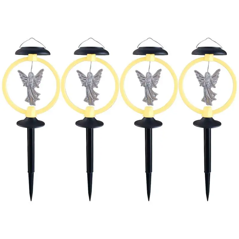 

Solar Lights For Walkway Solar Powered Garden Stake Lights 4pcs/set Decorative Angel Statue IP65 Waterproof For Pathway Driveway