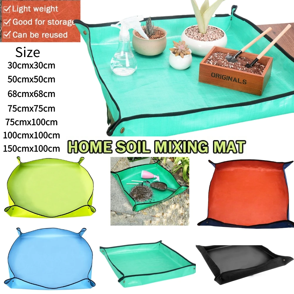 Planting Mat 30cm-100cm Gardening Potting Pad Foldable Garden Plant Flower Pot Flower Pots Transplanting Mats Waterproof Potting planting mat gardening mat