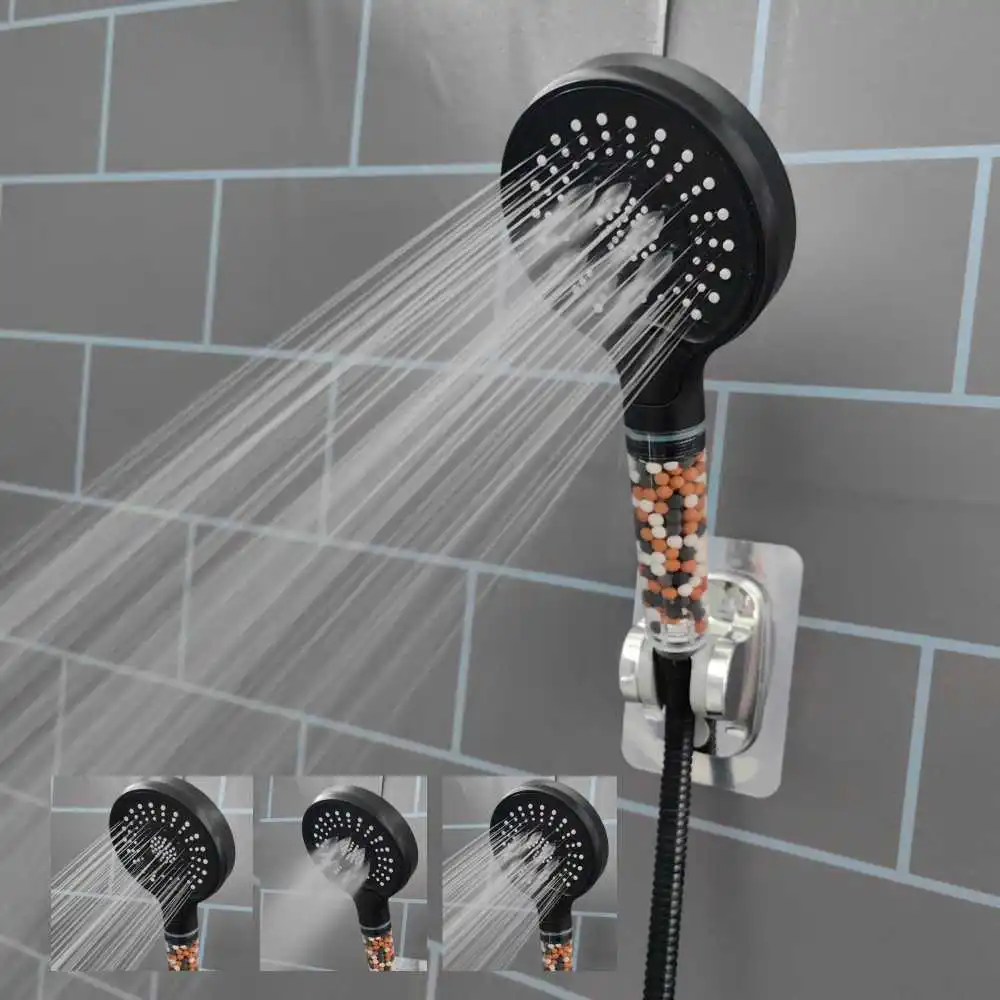 3 Modes SPA Shower Head Water Saving Rainfall Anion Filter Big Flow Shower Bathroom Accessories shower head filter shower head