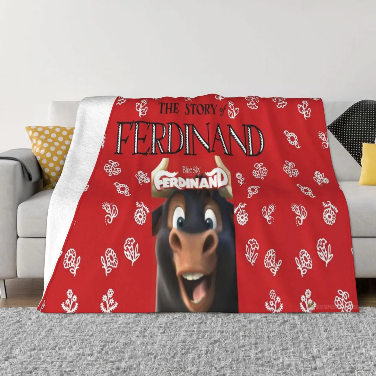 

Милый мультяшный плед Ferdinand, чехол для дивана, бархатное осенне-зимнее теплое одеяло с животными для дома и офиса, ковер