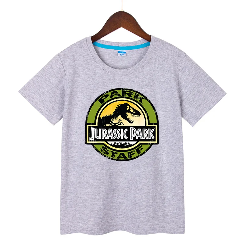 

Детская футболка с рисунком парка Юрского периода, летняя хлопковая футболка с коротким рукавом для мальчиков и девочек, повседневная детская одежда