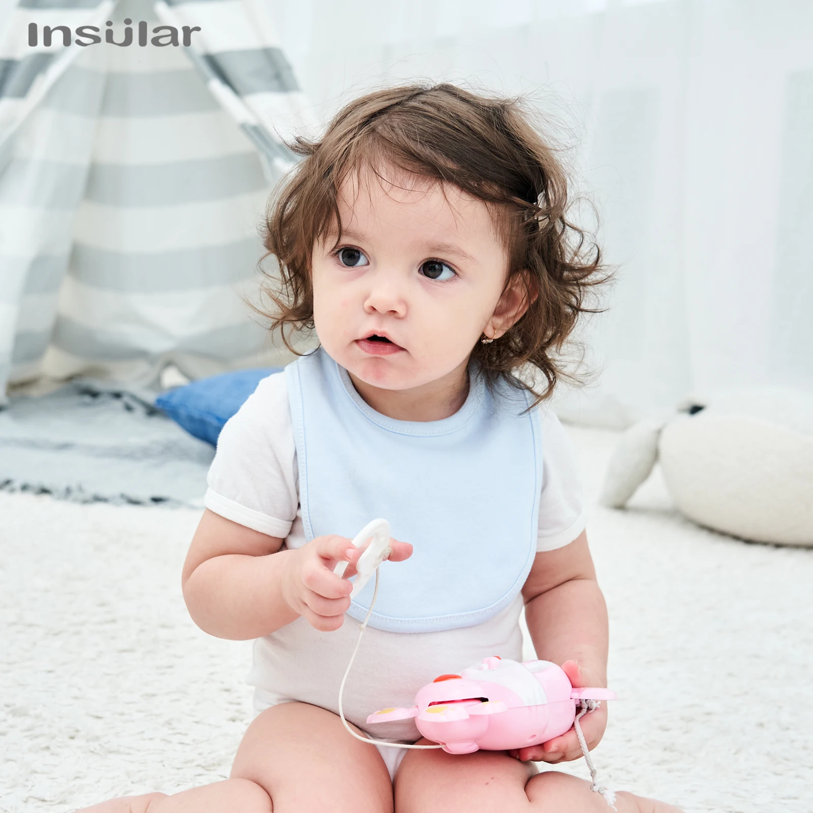 Baby Bib Insular Soft Cotton Baby Drool Bibs Cute Scarf Comfortable Drooling and Teething Saliva Towel Newborn Feeding