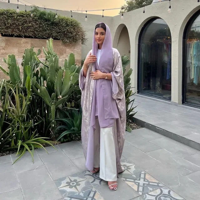 109398-64b2c3.jpg Robe longue en satin pour femmes, caftan musulman, kimono ouvert sur le devant, cardigan, Turquie, robes islamiques, vêtements arabes