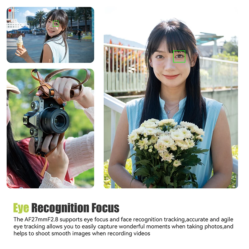 AstrHori AF 27mm F2.8 인물 사진용 눈 인식 포커스 기능이 있는 자동 초점 APS-C 프라임 카메라 렌즈 E Z X 마운트