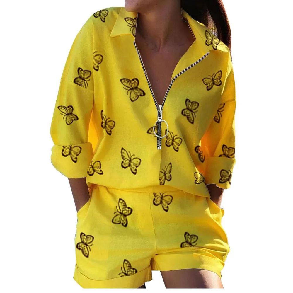 Women Summer Short Suits Two Piece Set