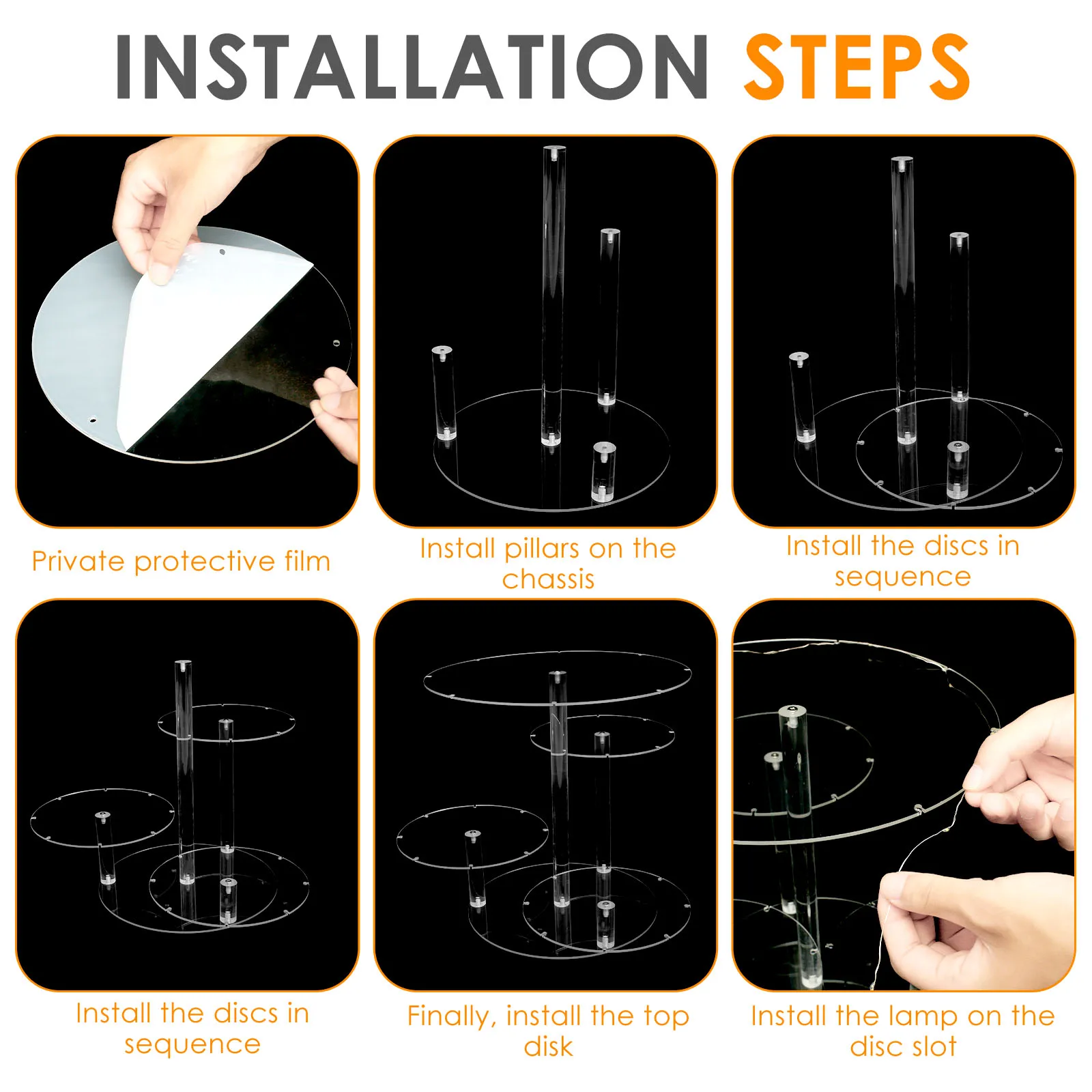 4 Tier Acrylic Cupcake Stand Transparent Cake Holder Dessert Display Holder Large-Capacity Cupcake Tower Stand For Wedding Party