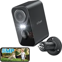 Iegeek 5MP wifi caméra de surveillance extérieure sans fil 5200 Mah batterie, détection de mouvement PIR, vision nocturne couleur 1