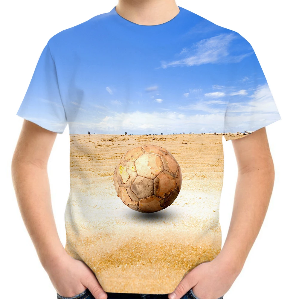 T Shirts Football 3D Print Fire Soccer Earth Flag Boys Girls Streetwear Casual Fashion T Shirt Harajuku Tees Tops Kids Clothing