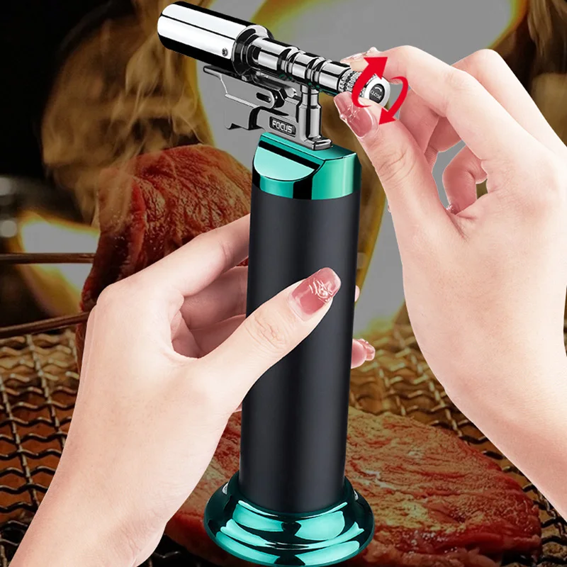 Powerful Metal Welding Gun Windproof Blue Flame Jet Torch Gas Lighter Outdoor Cigar Barbecue Cooking Kitchen Butane Refillable gas lighter torch lighter