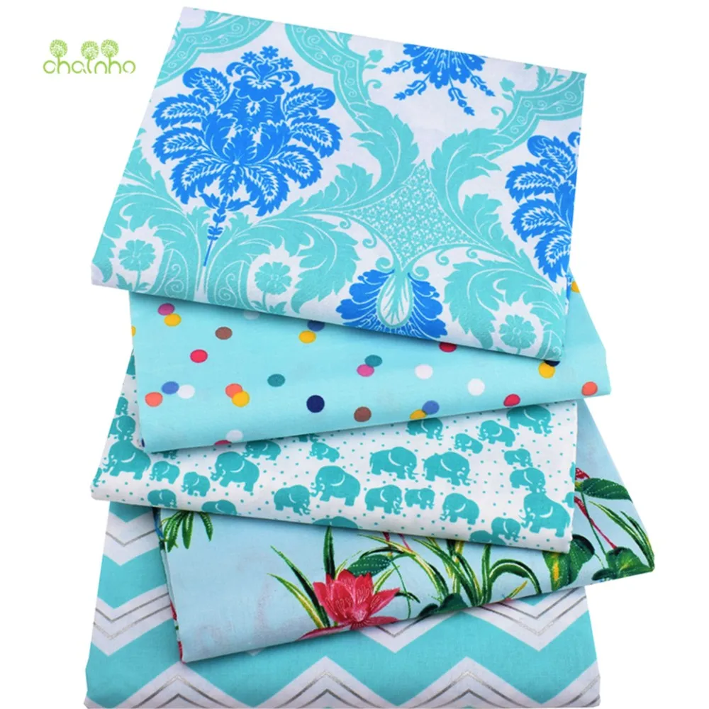 Chainho,Printed Plain Cotton Fabric,Patchwork Cloth,DIY Quilting Sewing Material,10 Bronzing Series Textile,20x25cm/Piece,15CD16