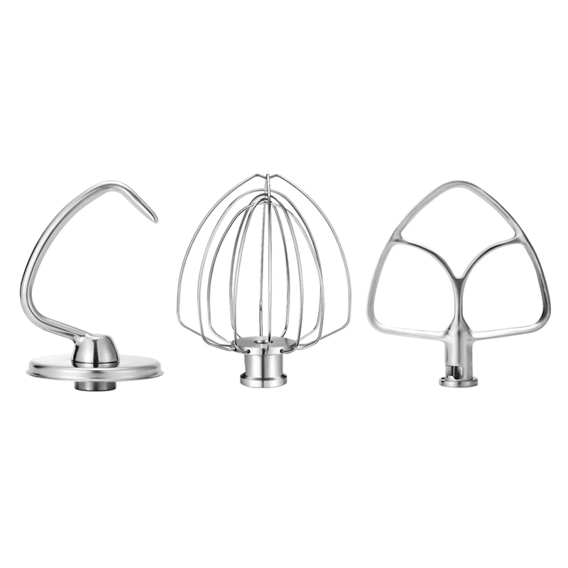 Stainless Steel Accessories for Kitchenaid 4.5-5 Qt Tilt Head Stand Mixer Includes 6 Wire Whisk Flat Beater Dough Hook rotary whisk