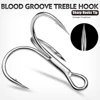 20pcs High Carbon Treble Hooks - Super Sharp, Solid Size 1#-14# Triple Barbed Steel Fishing Lure - Jigging Fishing Hook 3