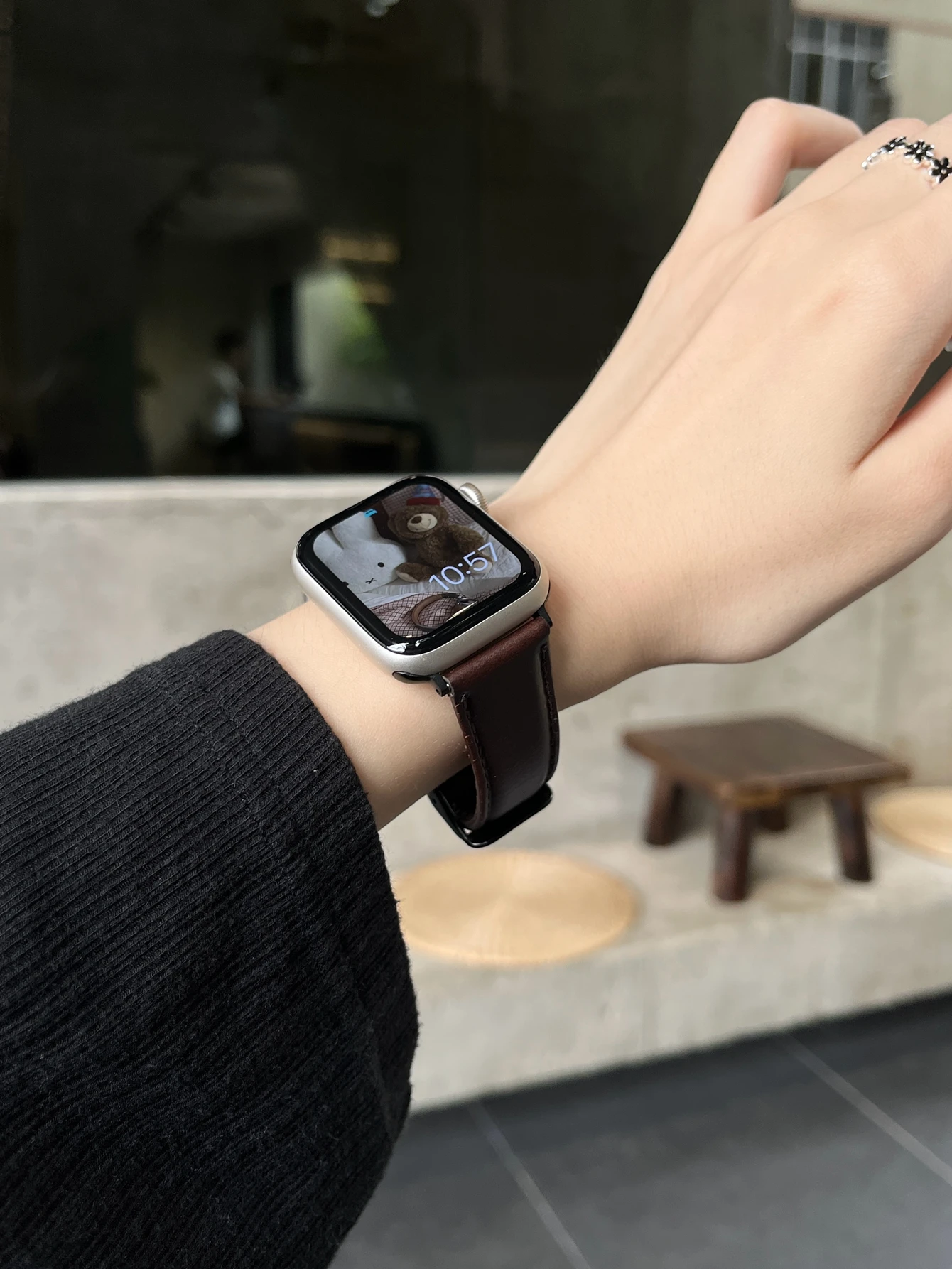 Elegant Brown Leather Loop Band for Women - Stylish Watch Accessory