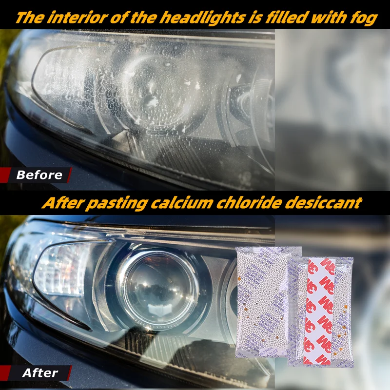 200g Stickable Calcium Chloride Desiccant Moisture Packs for Car Light Cat Food Christmas Gift Electronics Storage