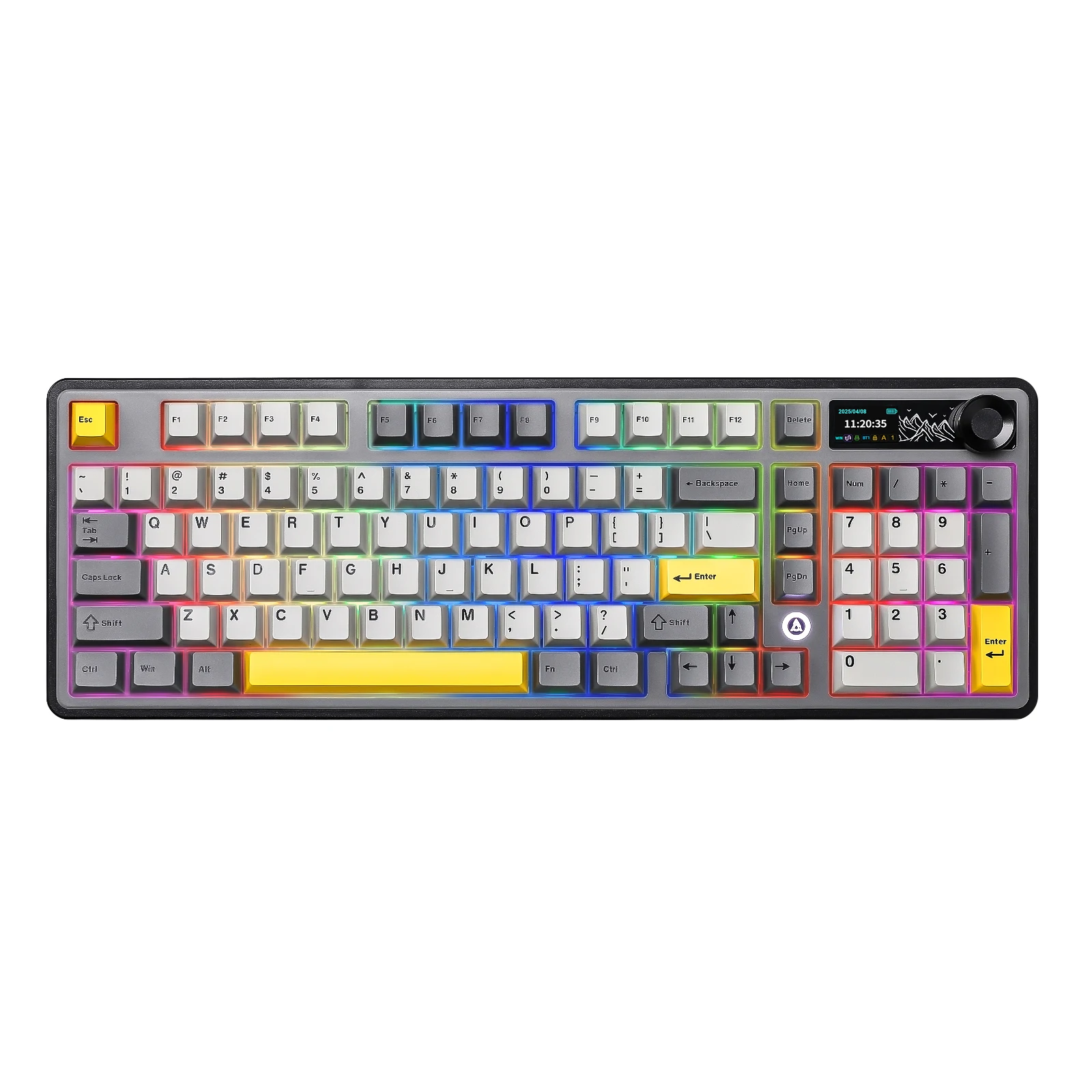 AJAZZ AK980 ブラック メカニカル キーボード スクリーン&ノブ