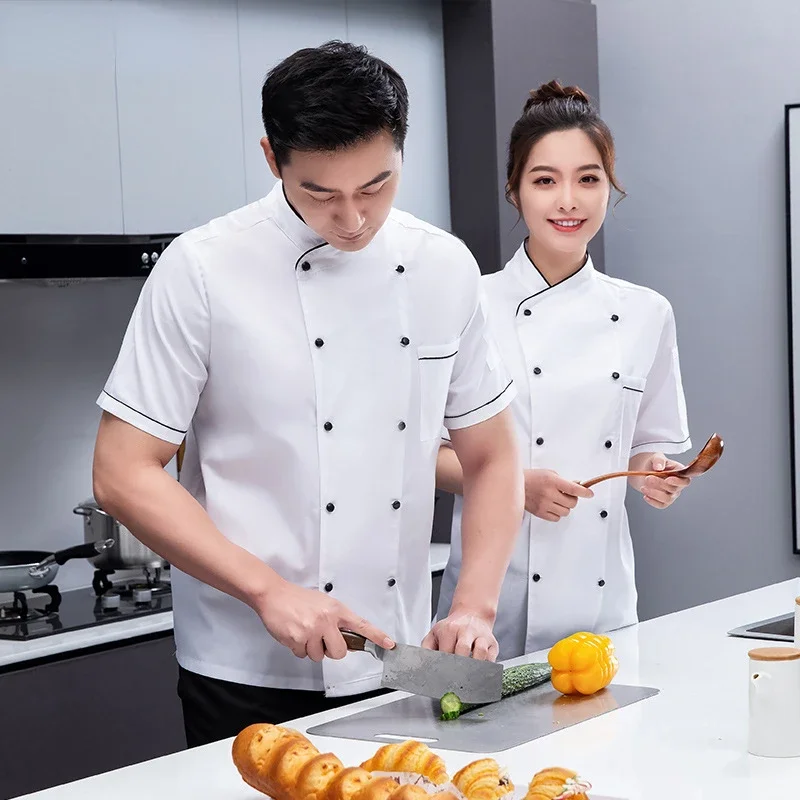 

Restaurant Kitchen Chef Uniform Short Sleeve Chef Jacket Sushi Bakery Waiter Catering Food Service Work Clothes Pastry Clothes