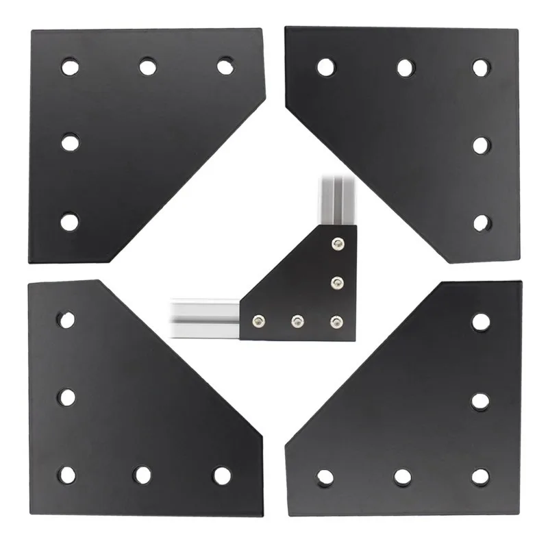 4pcs/lot Corner Bracket Plate T/L Shape 5 Holes 90 Degree External ...