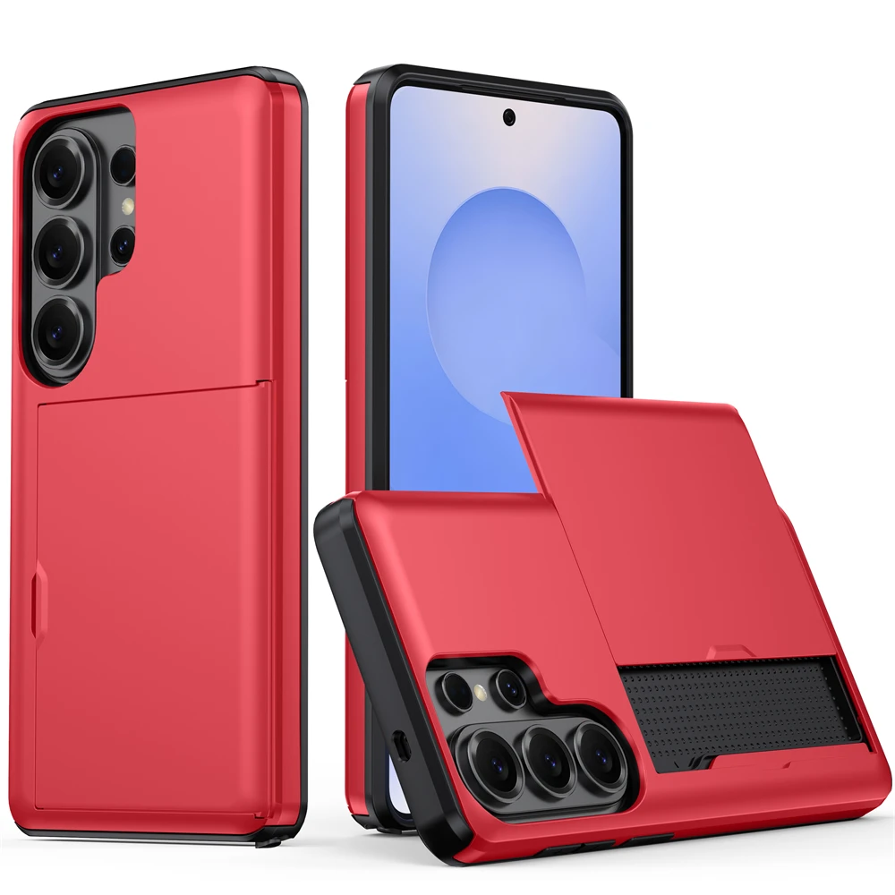 Ultimate Wallet Cover Card Holder Slot Shockproof Phone Case with Slider Card Feature