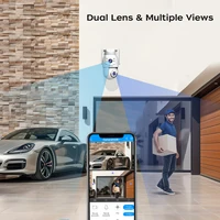 Lenovo caméra de sécurité extérieure 4K HD caméra IP avec double objectif PTZ couleur Vision nocturne CCTV Protection de Surveillance vidéo 4