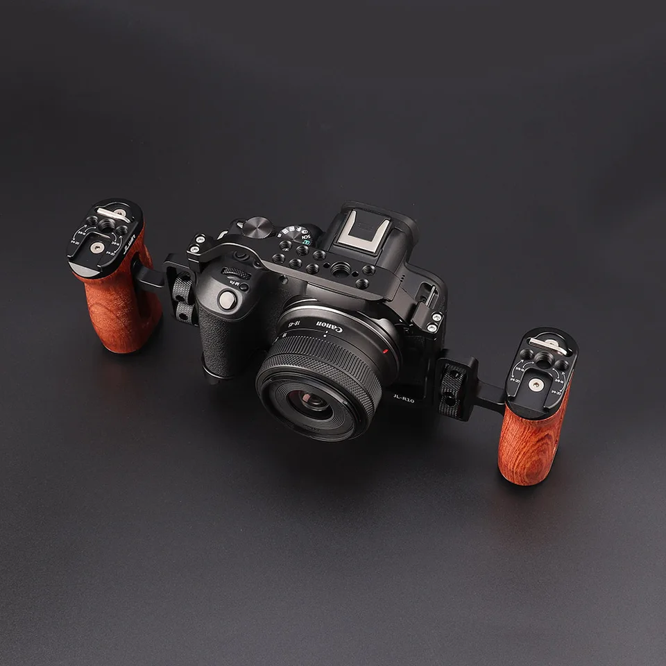 Gabbia Per Fotocamera FOTGA Canon EOS R10 In Alluminio CNC | Con Piastra Arca E Guida Nato