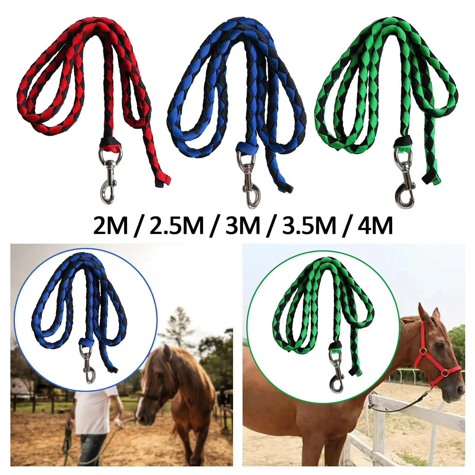 Horse Lead Rope Practical Horse Leads Durable Swivel Buckle for Pony, Donkey,