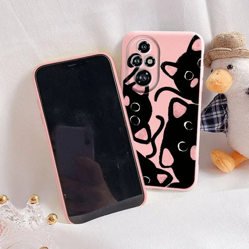 Cute Black Cat Cartoon Case - Soft Back Shell Cover