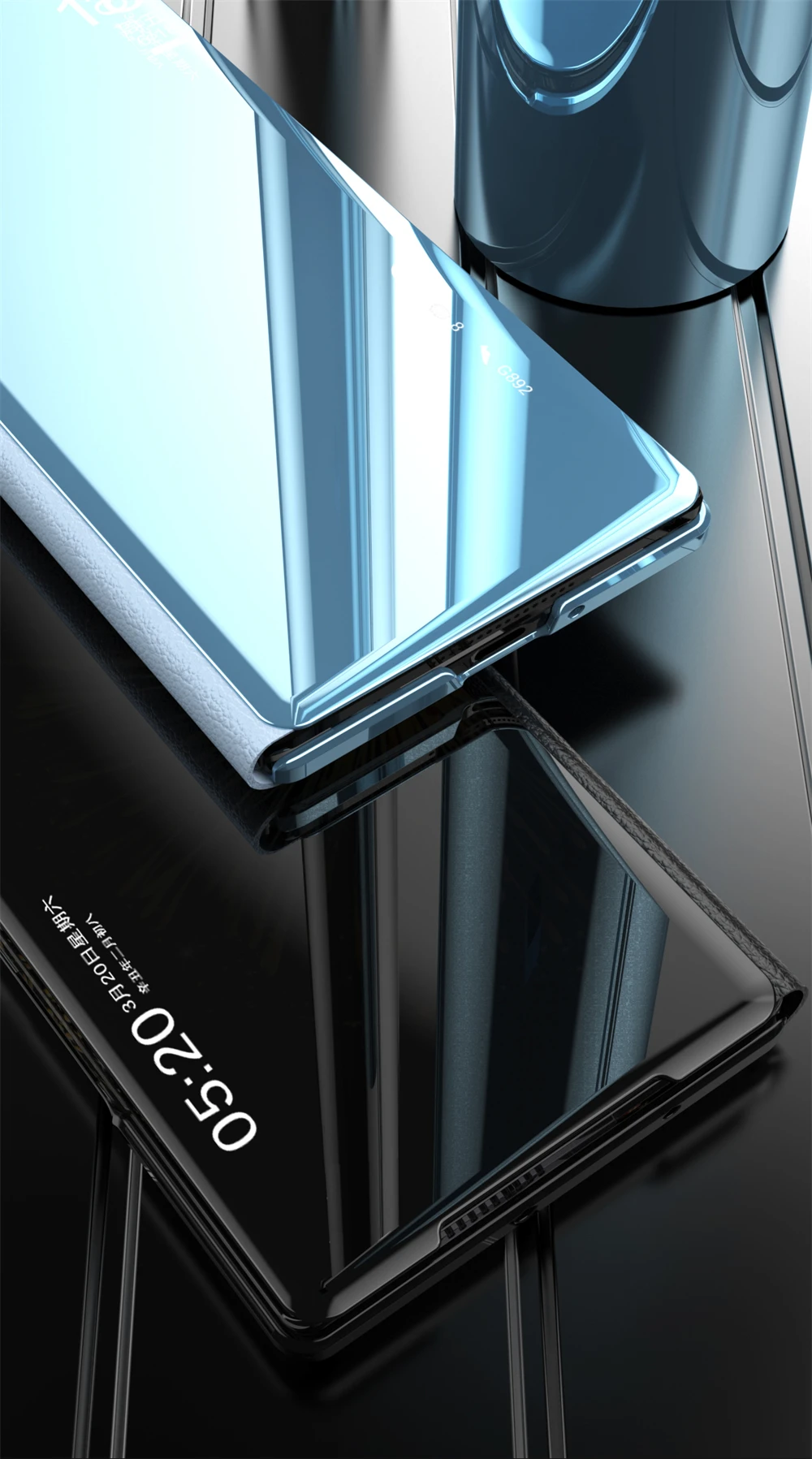 Étui à rabat smart mirror de luxe pour vivo x fold3 avec support_voghion.com