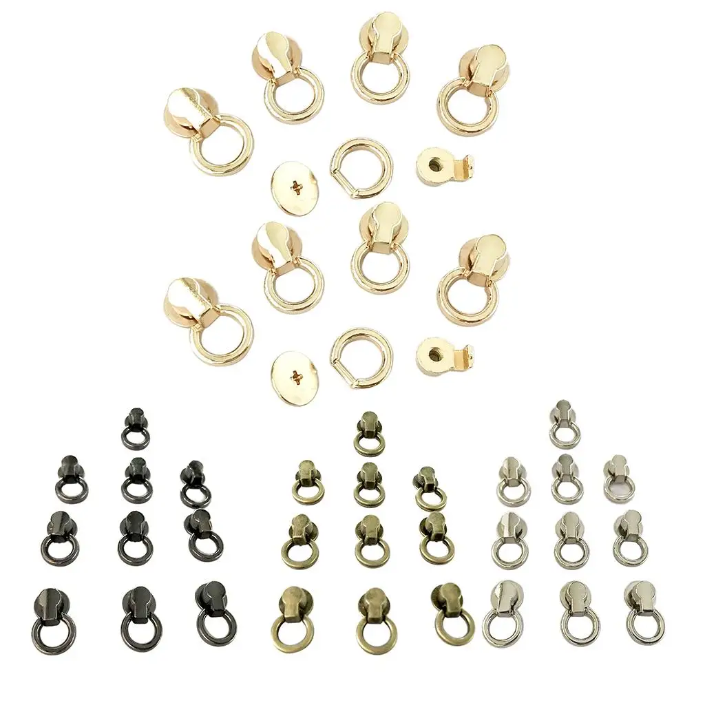 10Pcs Round Head Rivet Studs Leather Craft Ring Nail Buttons 12mm
