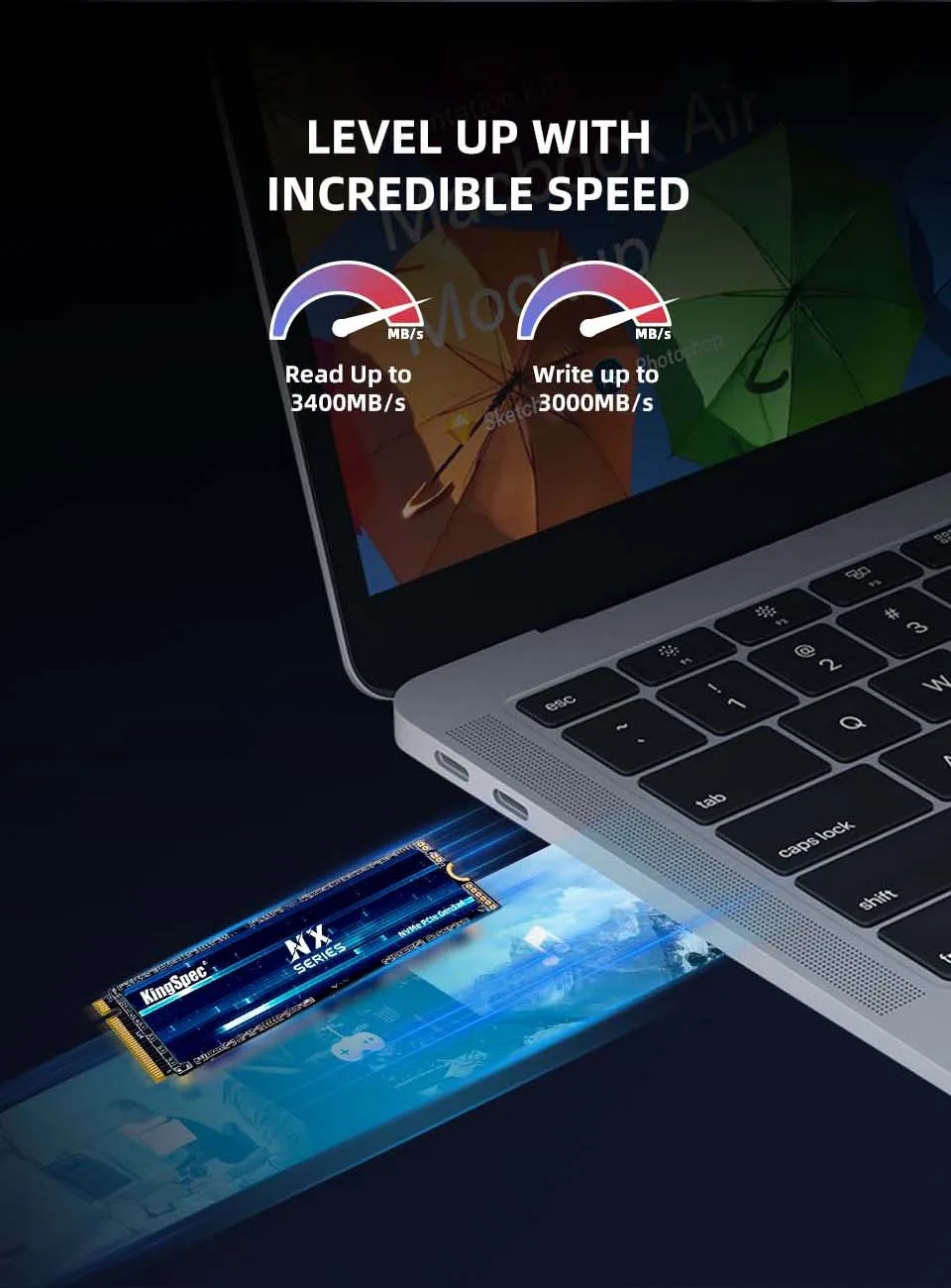 KingSpec-Unidade Interna de Estado Sólido, SSD, 128GB,