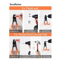 Bicycle Garage Heavy Storage Hook Warehouse Hardware Strong Load-Bearing Small/Medium Square Hook Tool Storage Wall Metal Hook 2