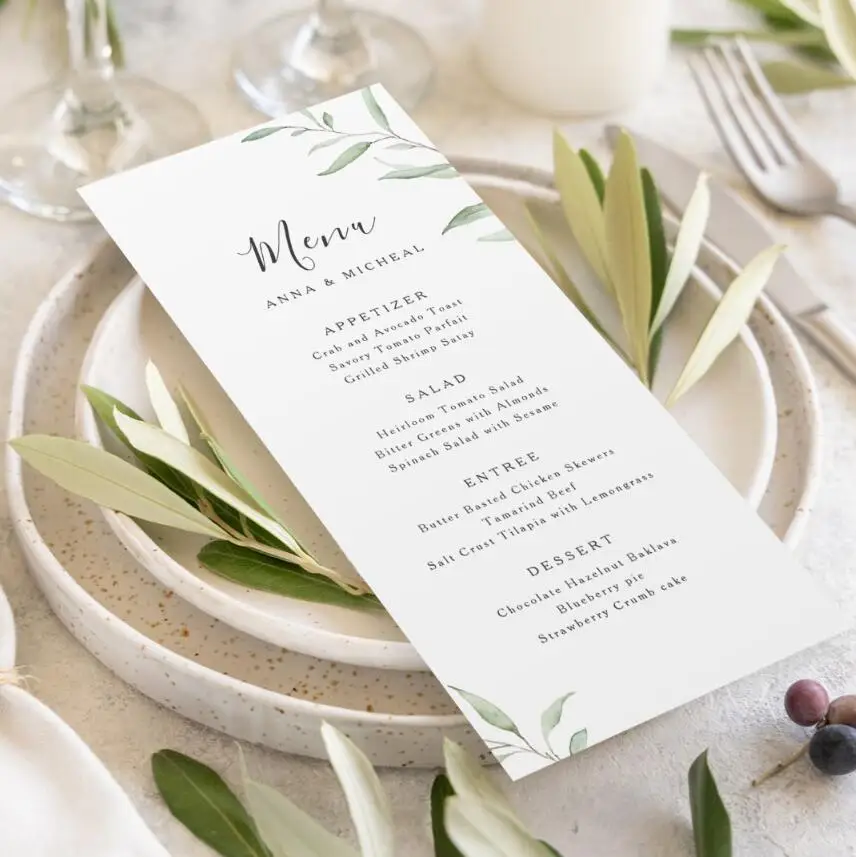 Christening Menu Cards 20pcs Menu Cards for Wedding Personalized Wedding Menu Card Wedding Card Restaurant Card christening menu cards